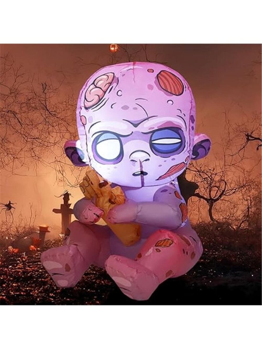 3 FT Halloween Inflatables Zombie Outdoor Decorations Blow Up Yard with - Picture 6 of 7